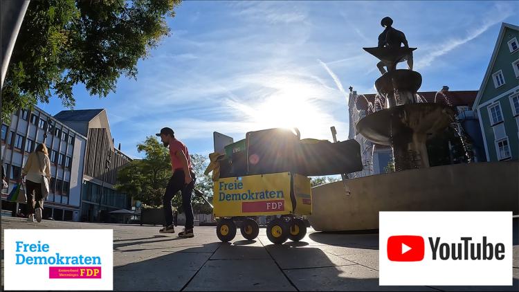 Wahlstand der FDP Memmingen Bayern 2023