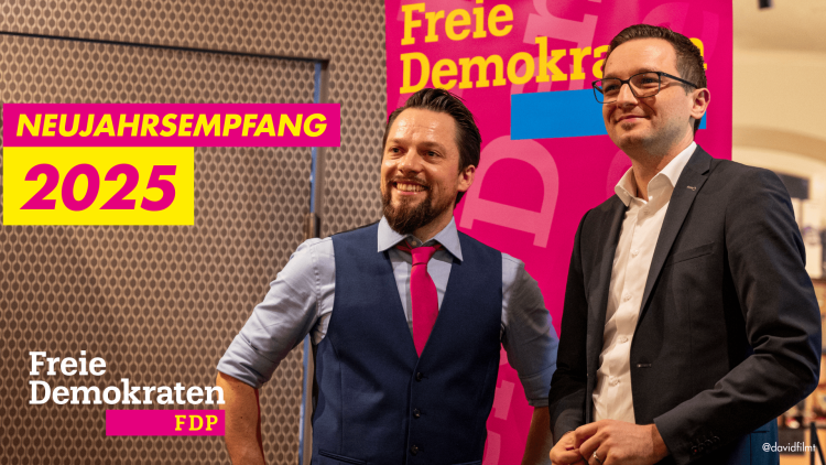 Marco-André Fürst und MdB Benjamin Strasser beim Neujahrsempfang der FDP Memmingen